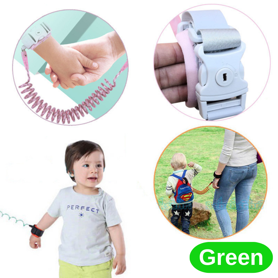 Evokids Spiral Safety Wristband with Steel Core – Green