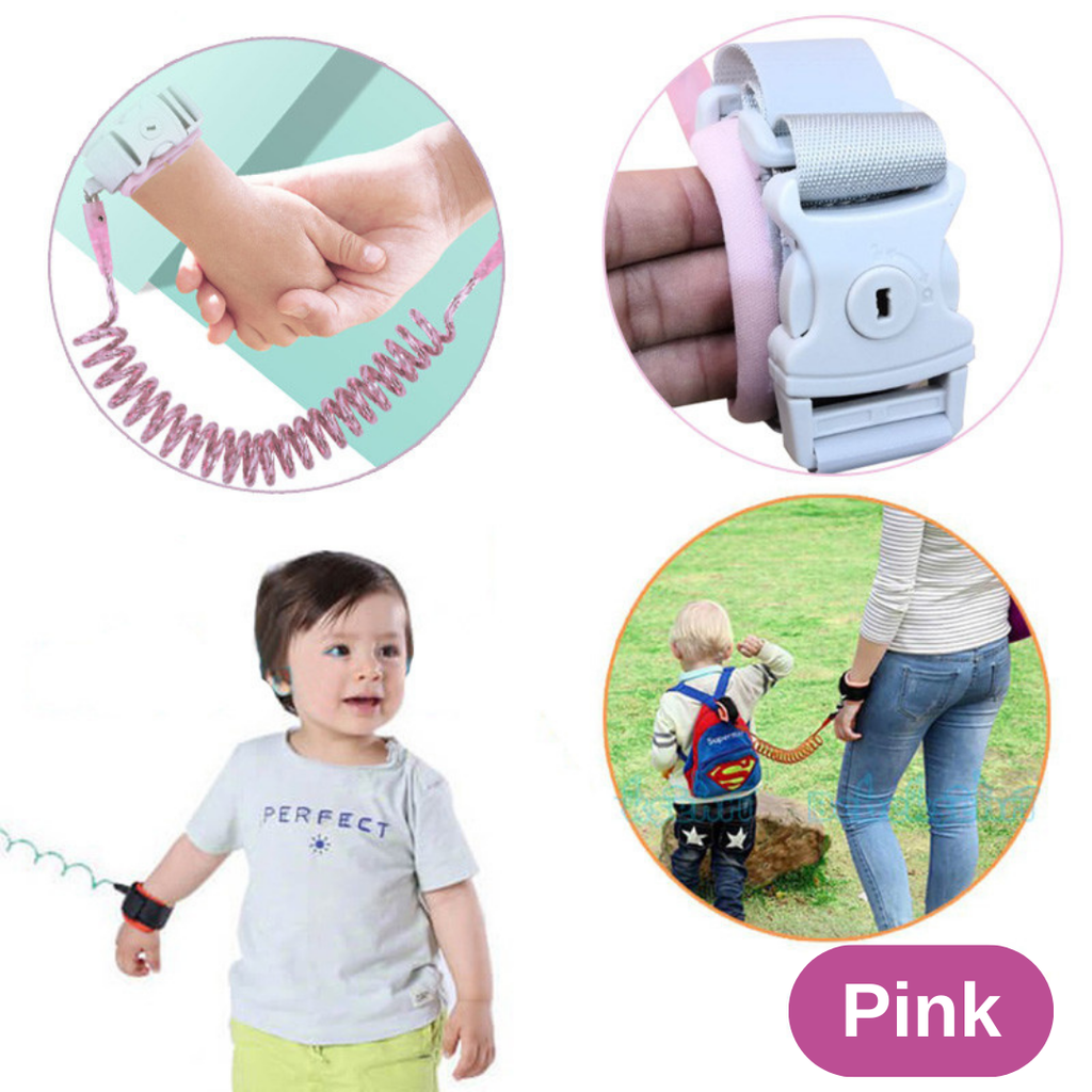 Evokids Spiral Safety Wristband with Steel Core – Pink