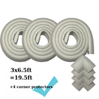 Evokids Jumbo Thick Edge And Corner Protectors For Baby Proofing (20ft Edge + 4 Corners) Gray
