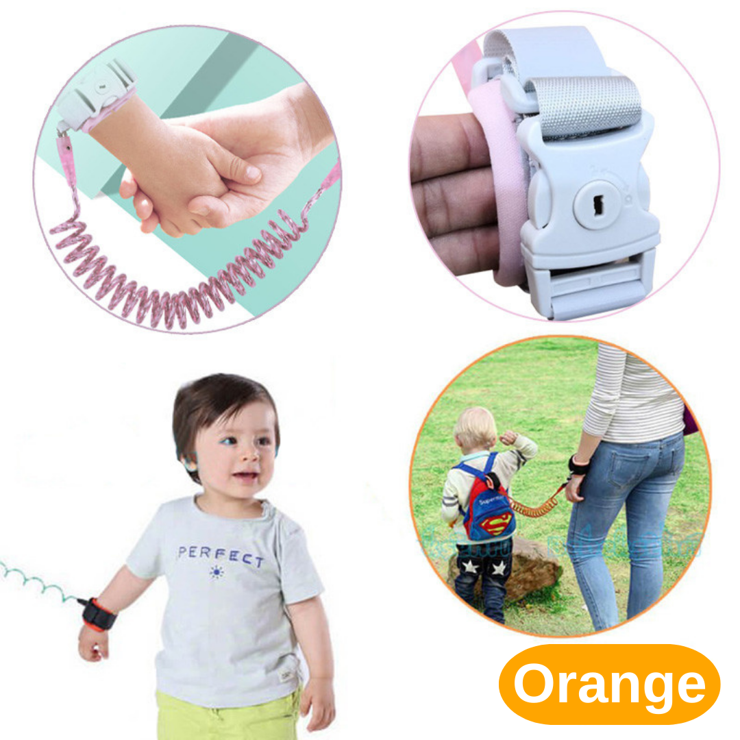Evokids Spiral Safety Wristband with Steel Core – Orange