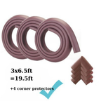 Evokids Jumbo Thick Edge And Corner Protectors For Baby Proofing (20ft Edge + 4 Corners) Brown