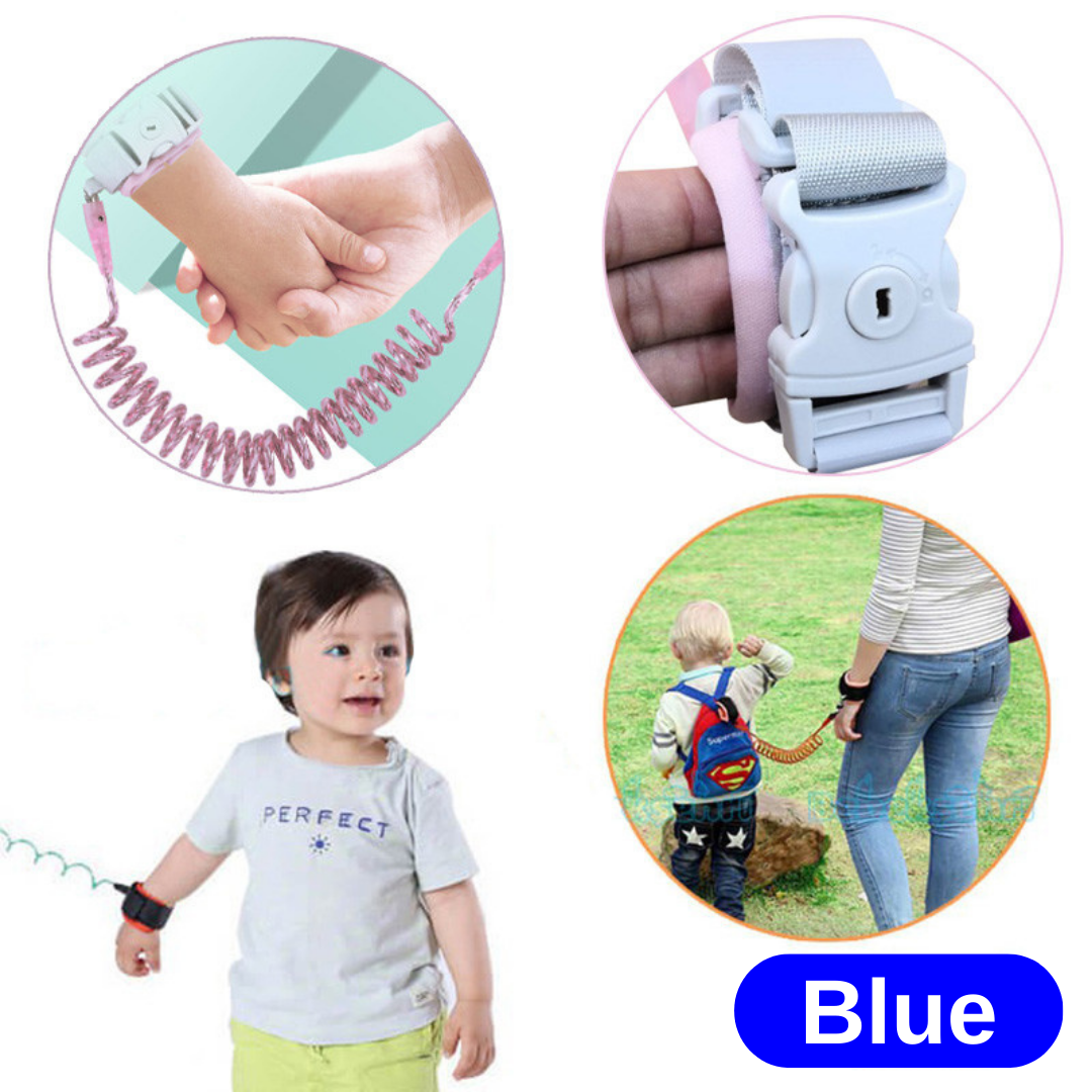 Evokids Spiral Safety Wristband with Steel Core – Blue