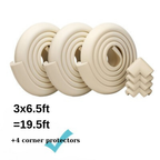Evokids Jumbo Thick Edge And Corner Protectors For Baby Proofing (20ft Edge + 4 Corners) Cream