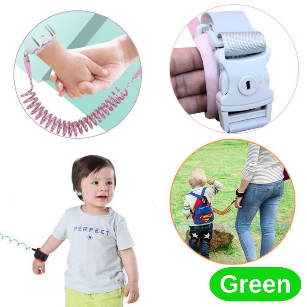 Evokids Spiral Safety Wristband with Steel Core – Green