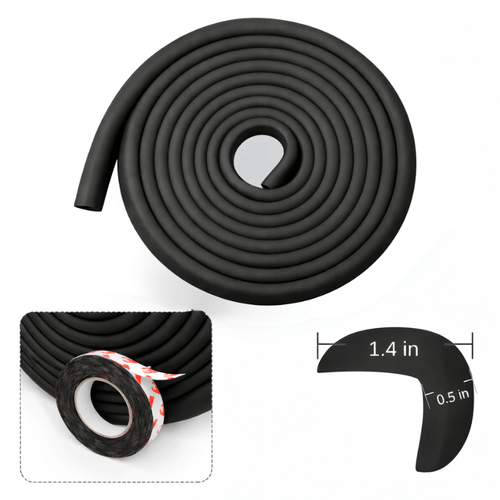 Evokids Jumbo Thick Edge And Corner Protectors For Baby Proofing (20ft Edge + 8 Corners) Black